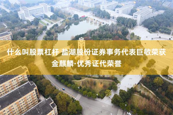 什么叫股票杠杆 盐湖股份证券事务代表巨敏荣获金麒麟·优秀证代荣誉