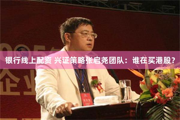 银行线上配资 兴证策略张启尧团队：谁在买港股？