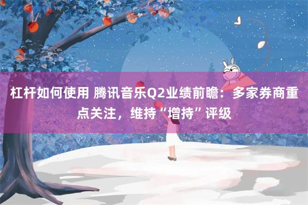 杠杆如何使用 腾讯音乐Q2业绩前瞻：多家券商重点关注，维持“增持”评级