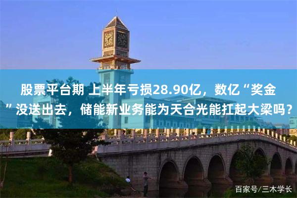 股票平台期 上半年亏损28.90亿，数亿“奖金”没送出去，储能新业务能为天合光能扛起大梁吗？