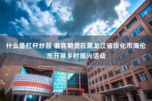 什么是杠杆炒股 徽商期货在黑龙江省绥化市海伦市开展乡村振兴活动